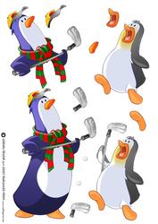 Penguin Golf Decoupage Sheet