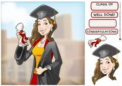 Graduation Lady 8x8 Quick Card