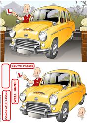Passed Driving Test Yellow Car