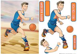 Basketball Dude Orange and Blue