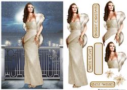 Art Deco Lady Pearl Christmas (cream)