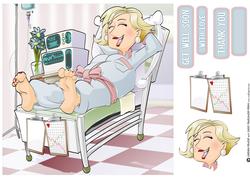 Get Well Soon Dudess (blond Hair) 8x8 Quick Card