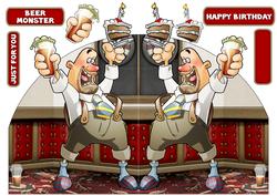 Goatee Beer and Cake Dude Shaped Card