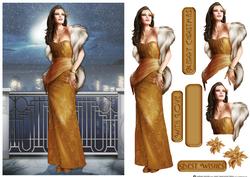 Art Deco Lady Pearl Christmas (gold)