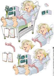 Get Well Soon Dudess (blond Hair) Decoupage Sheet