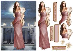 Art Deco Lady Pearl Christmas (pink)