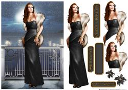 Art Deco Lady Pearl Christmas (black)