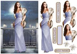 Art Deco Lady Pearl Christmas (lilac)
