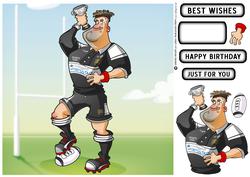 Rugby Dude: Black and White 8x8 Quick Card