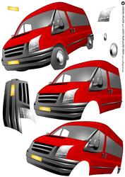 White Van Man Dudes Red Van Decoupage Sheet