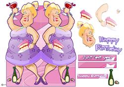 Wine and Cake Lady Shaped.