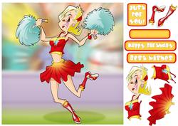 Cheerleader Dudess (red) 8x8 Quick Card