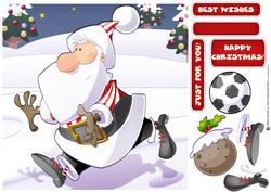 Football Santa Dude (red and White Stripes) 8x8 Quick Card