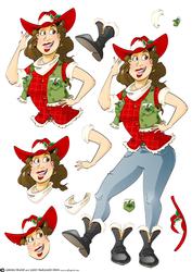 Christmas Line Dancer Lady Decoupage Sheet