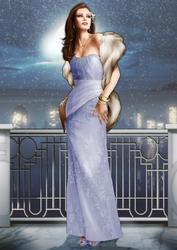 Art Deco Lady Pearl Christmas (lilac) A4