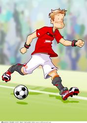 Football Dude Red, Black and White A4.