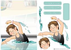 Swimmer Girl Black Costume