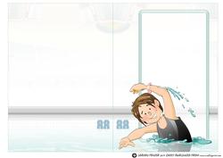 Swimmer Girl Black Costume Insert
