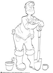 Gardening Dude Digital Stamp