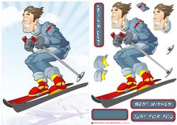 Skier Dude Blue