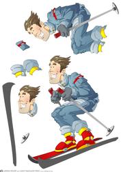 Skier Dude Blue Decoupage Sheet