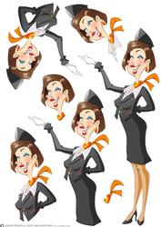 Air Hostess Orange Decoupage Sheet