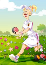 Bowls Lady Blonde Hair A4