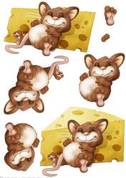Too Much Cheese Mouse Decoupage Sheet