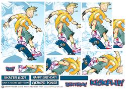 Skater Skateboarding Teen Dude Blue Pyramid.