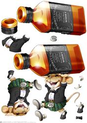 Scots Whisky Mouse! Green Kilt Decoupage Sheet