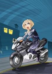 Night Biker Chick A4