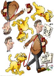 Dog Walking Decoupage Sheet