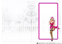 1950's Pin Up Girl Eva Grace Winter Wonderland Cerise Insert