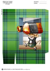 Scots Whisky Mouse! Green Kilt Gift Bag