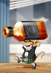 Scots Whisky Mouse! Green Kilt A4