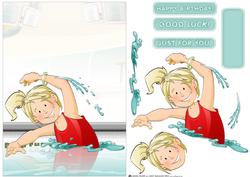 Swimmer Girl Red Costume