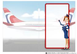 Air Hostess Blue and Red Insert