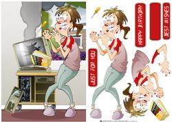 P.c. Repair Lady Brown Hair
