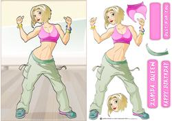 Fitness Dancer Dudess Blonde Hair