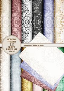 12 Sheet Filigree and Lace Paper Kit