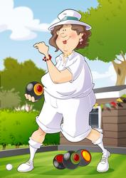 Lawn Bowls Lady 2 A4