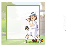 Lawn Bowls Lady 2 8x8 Insert