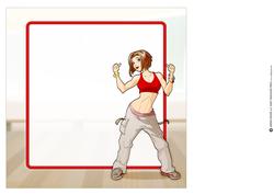 Fitness Dancer Dudess Brown Hair Insert 8x8