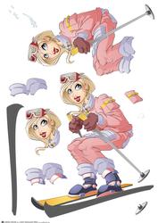 Skier Dudess Decoupage Sheet