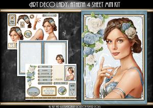 Art Deco Lady Athena Light Blue 4 Sheet Mini Kit
