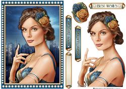 Art Deco Lady Athena Dark Blue