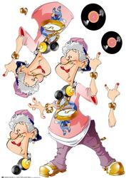 Dj Granny Decoupage Sheet