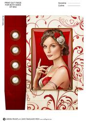 Art Deco Lady Athena Mini Bag Red