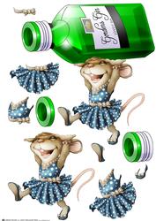 Mrs Gin Mouse Decoupage Sheet
