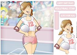 Volley Ball Dudess 8x8 Quick Card